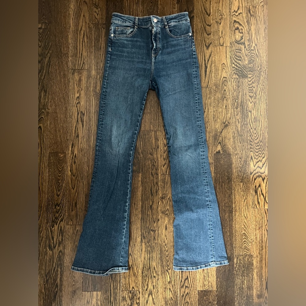 Zara dark wash flare jeans